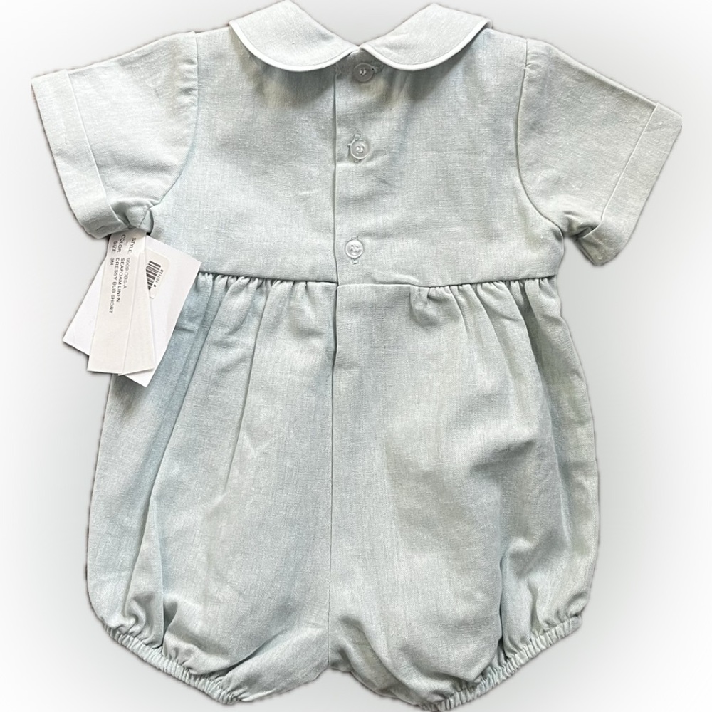 Bailey Boys Cotton Linen Romper Bubble Short - Picture 2 of 4